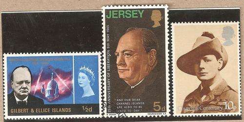 Thematic Personalities 37 - Gilbert & Ellice Island, Jersey, England - 3 Stamps